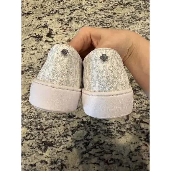 Michael Kors Women's Keaton Slip-On Signature Logo Sneakers White Size 8.5 - Picture 3 of 7